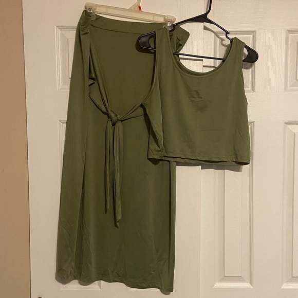 Light Brown 2 Piece Skirt Set